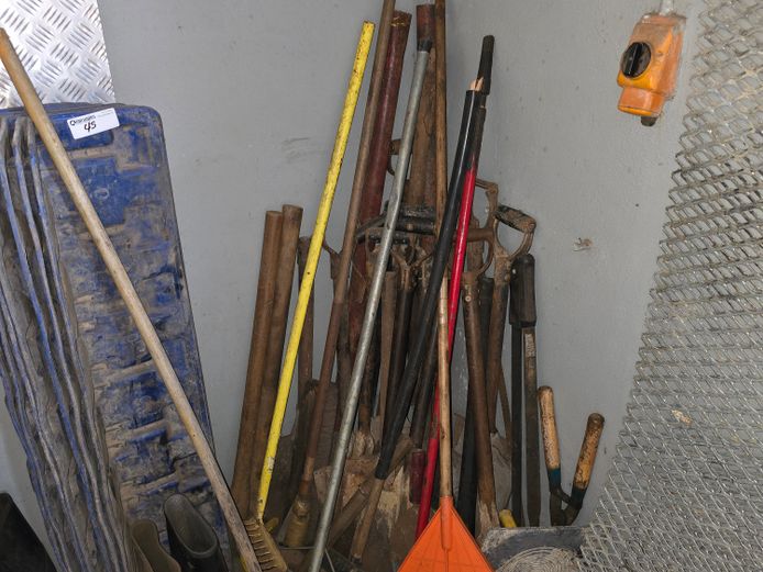ASSORTED SPADES + RAKES + PICKS 