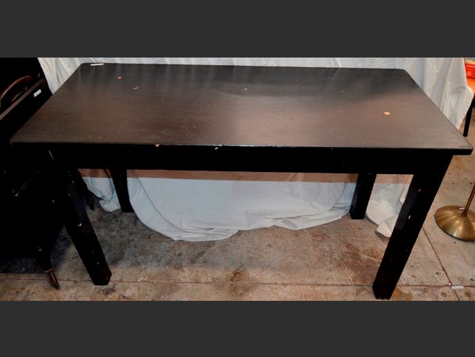 BLACK PAINTED HALL TABLE, 122 x 53 x 71cm [Needs re-painting]