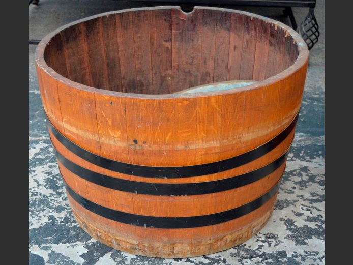 HALF CUT WINE BARREL, 75cm Diameter x 49cm High