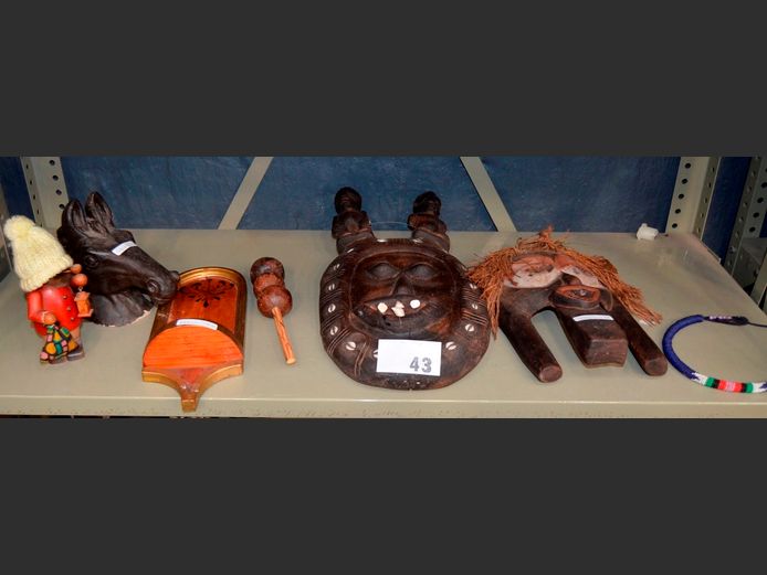 VINTAGE AFRICAN MASKS, HORSE BUST, etc