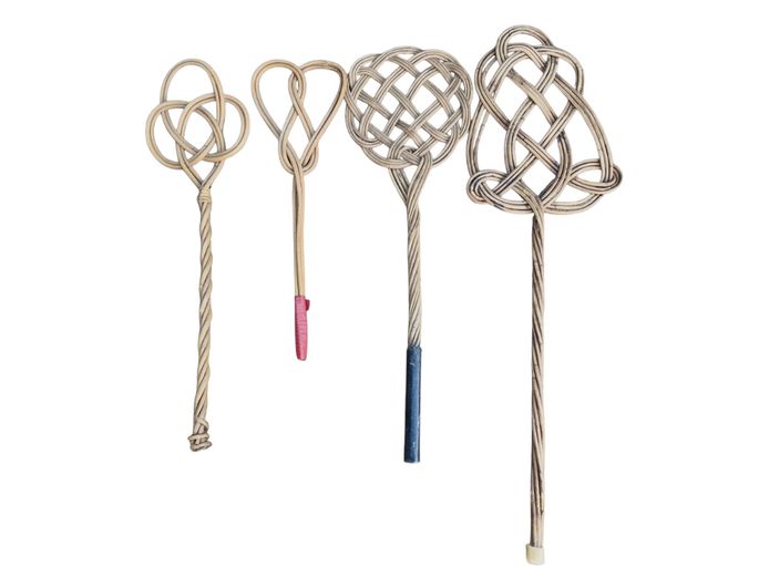 Vintage Rattan Wicker Carpet Beaters - Set of 4