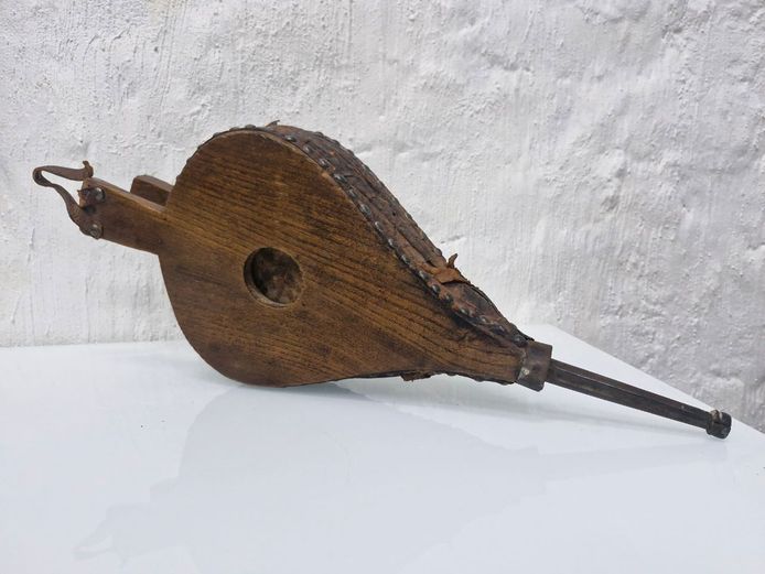 Vintage Wood and Leather Fireplace Bellows Hearth Blower