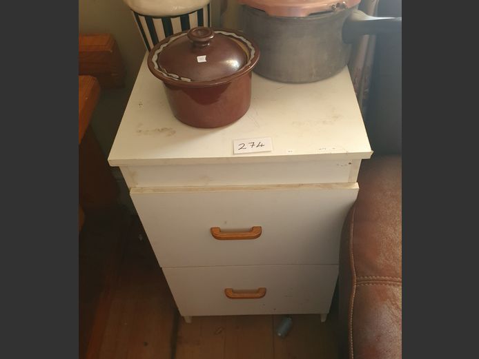 WHITE 2-DRAWER BEDSIDE PEDESTAL