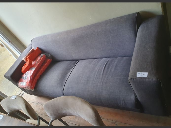 GREY FULLY UPHOLSTERED 3-SEATER COUCH