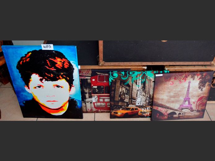 UNFRAMED PRINTS ON CANVAS: NEW YORK, EIFFEL TOWER & OTHERS