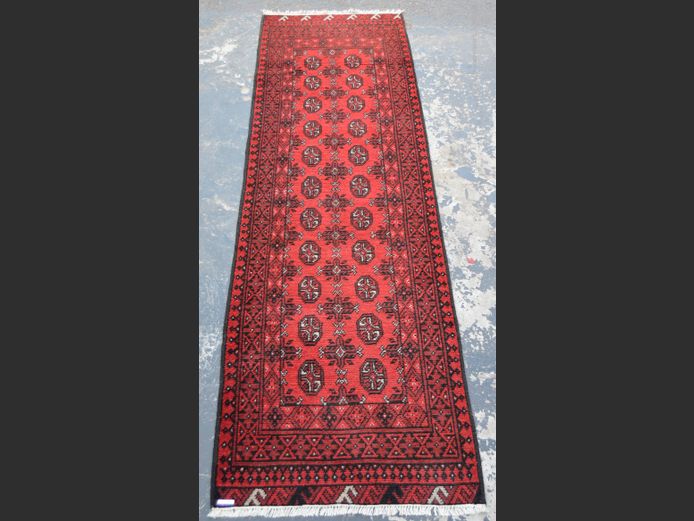 AFGHAN RED PERSIAN RUNNER, 280 x 77cm [L]