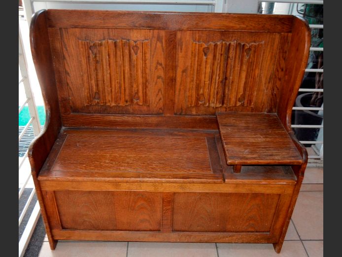 OAK MONK'S BENCH, 111 x 45cm