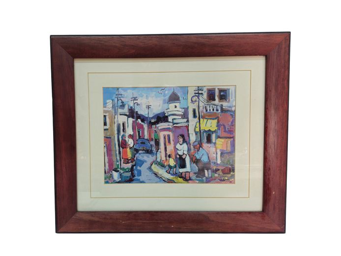 Isabel le Roux (South African, b. 1943), Bo-Kaap Street Scene, 2001