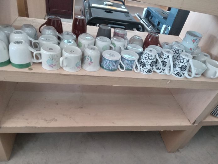 Assorted tea and coffee mugs