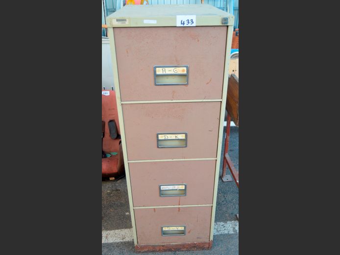 STEEL 2-TONE, 4-DRAWER FILING CABINET, 63 x 47 x 132cm [Rusted]