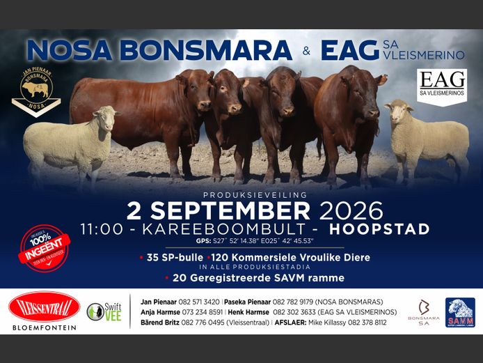 NOSA BONSMARAS & EAG SA VLEIMERINOS PRODUKSIEVEILING