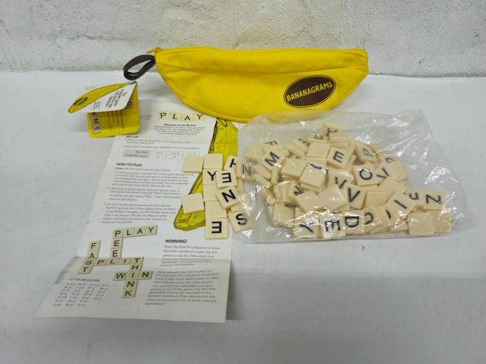 Bananagrams Anagram Word Race Game Set with Banana Pouch
