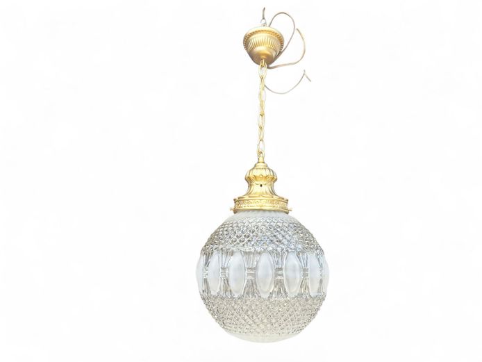 Vintage Spherical Pressed Glass Ceiling Chandelier