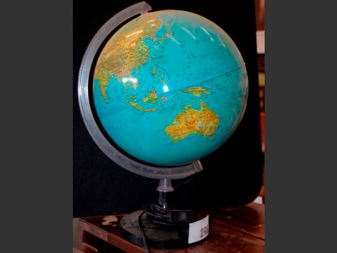 WORLD GLOBE ON STAND, 45cm High