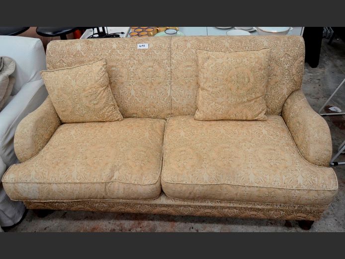 "GOLD" UPHOLSTERED 2-SEATER SETTEE