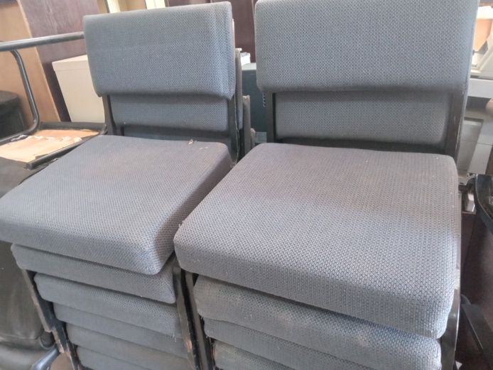 Blue visitors chairs with still frame