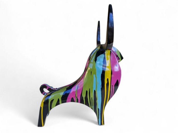 KARE Deco Style Graffiti Bull with Horns Figurine