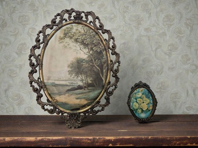 Vintage Italian Brass Filigree Frames