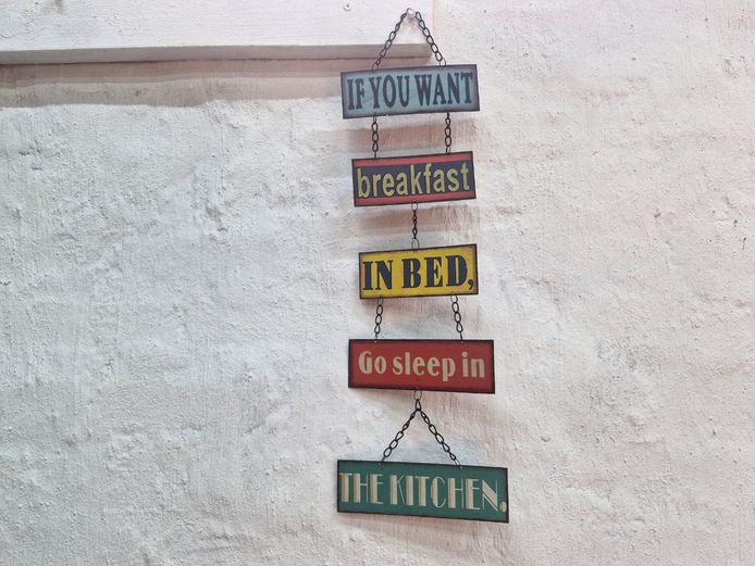Vintage Hanging Novelty Kitchen Metal Wall Plaque 