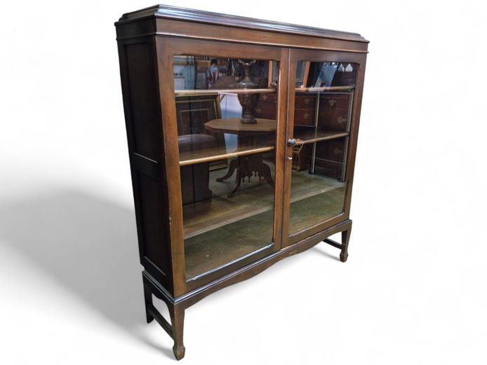 Vintage Display Cabinet with Glass Doors