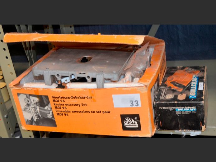 ELU ROUTER ACCESSORY SET & BULLCRAFT VIBRATING SANDER ATTACHMENT