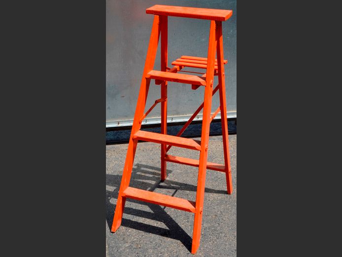 ORANGE PAINTED 3-STEP LADDER