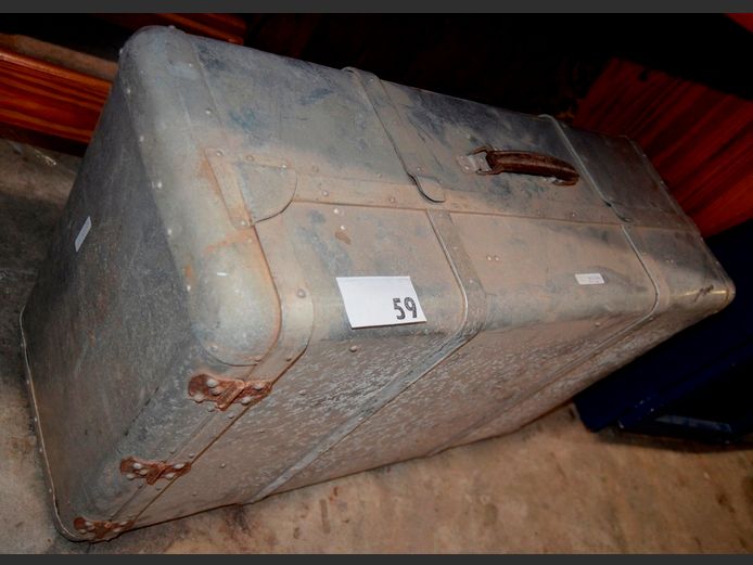 ALUMINIUM TRAVEL TRUNK, 75 x 30 x 48cm