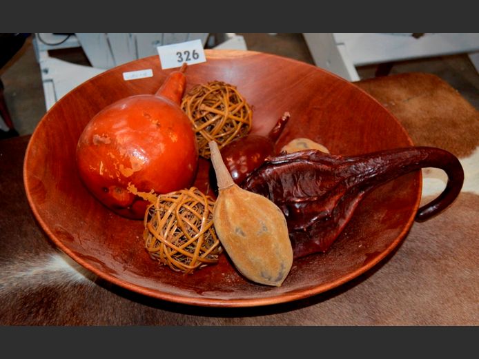 LARGE WOODEN BOWL, 50cm Diameter, CALABASH, etc
