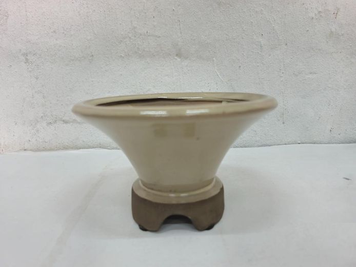 Glazed Ceramic Flared Bonsai Planter Pot