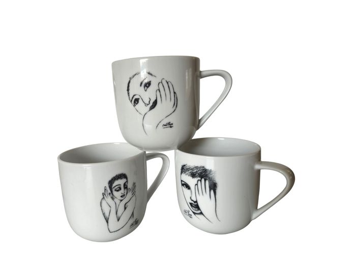 Carrol Boyes "Sketchbook" Porcelain Mugs – Set of 3