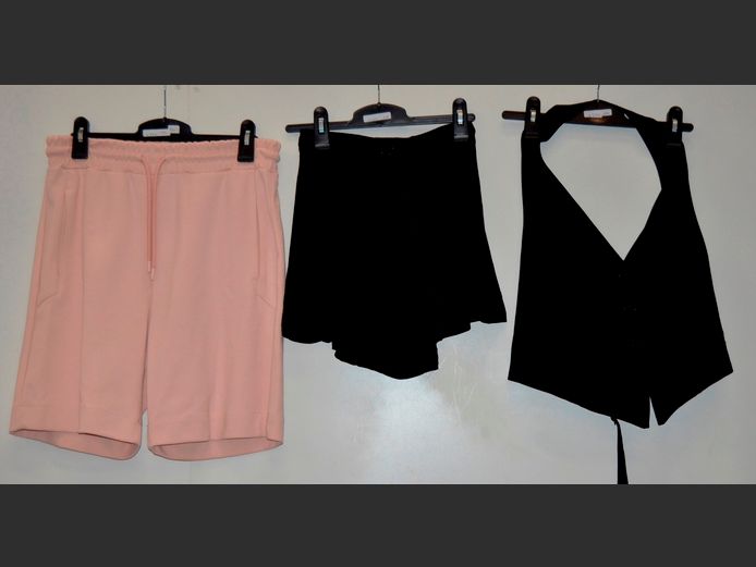 ZARA: VELVET SHORTS [Medium], HALTERNECK TOP [Large] & PEACH COLOURED SHORTS [Size 34]