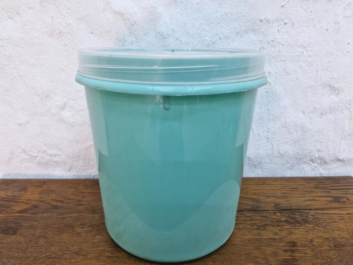 Teal Plastic Storage Container with Lid