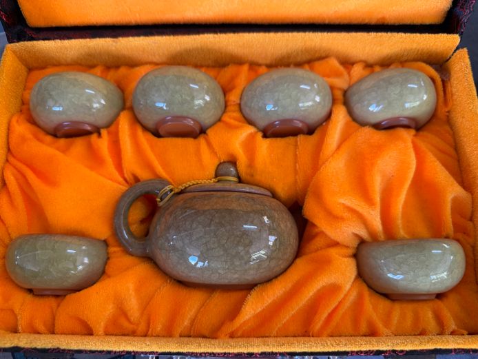 Japanese Greenish Tea Set (7 Items) 