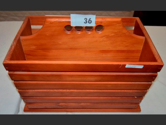 PINE MAGAZINE STAND, 41 x 26 x 34cm