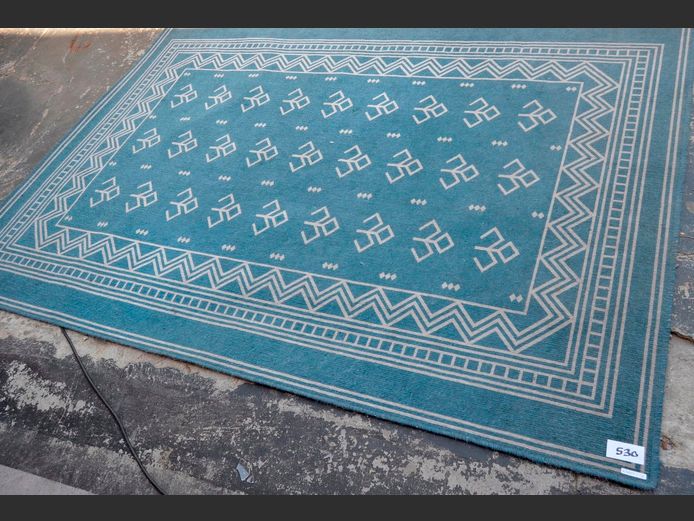 BLUE & BEIGE CARPET, 226 x 158cm