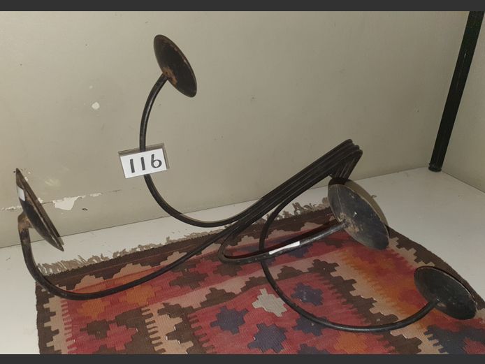 BLACK WROUGHT IRON CANDLE STAND