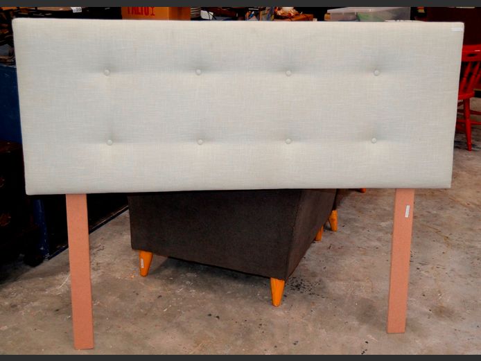 BEIGE UPHOLSTERED DOUBLE HEADBOARD