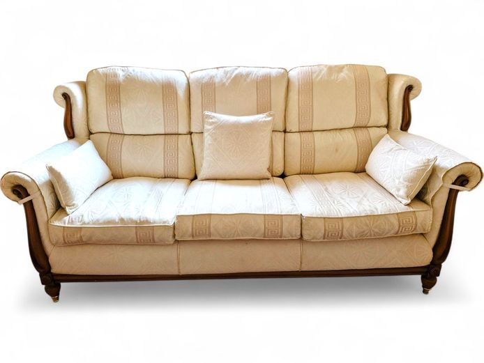 Monteverdi 3-Seater Carved Wood Frame Sofa
