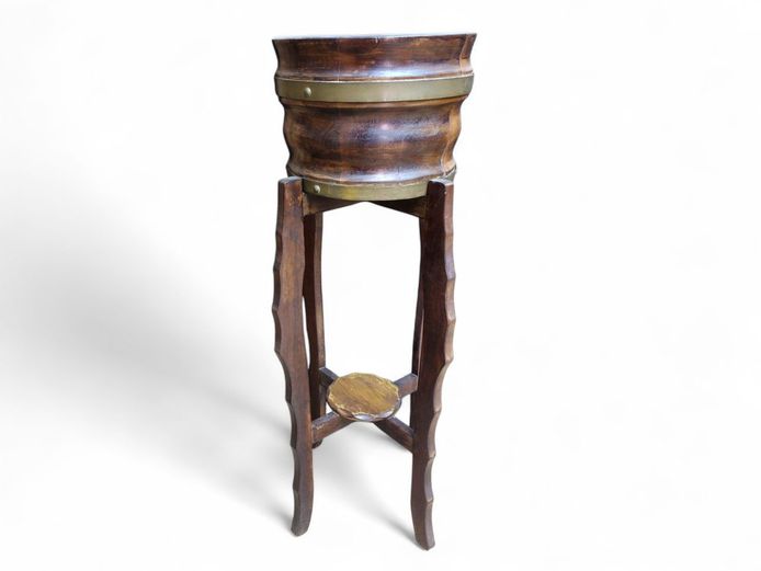 Antique Barrel Jardiniere on Stand