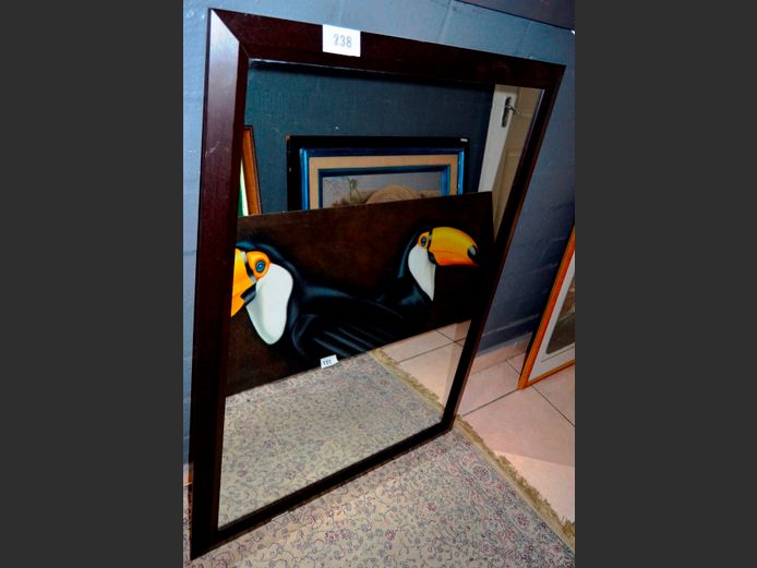 DARKWOOD FRAMED MIRROR, 115 x 84cm