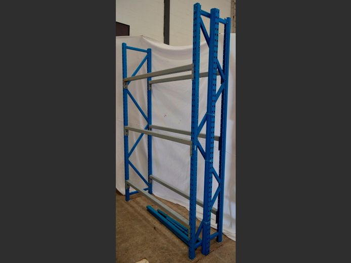 SINGLE BAY RACKING WITH 3 SHELVES: 2 x UPRIGHTS & 6 x BEAMS, 162 x 46 x 241cm [No decking]