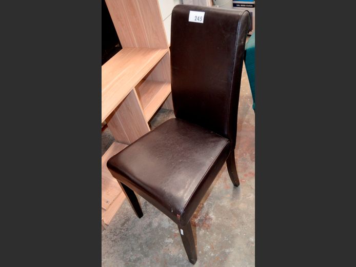 BLACK LEATHER TOUCH DINING CHAIR