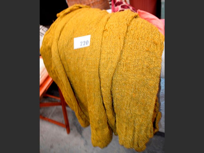 SET OF 4 DROPS MUSTARD CURTAINS
