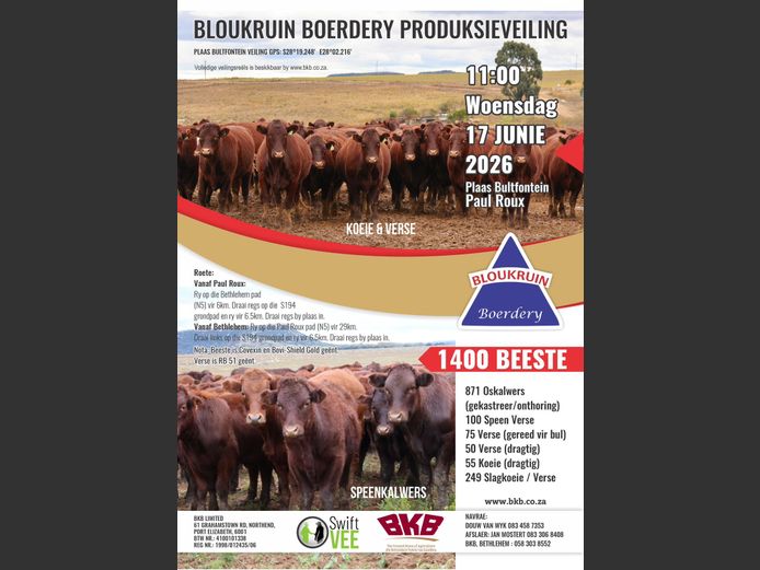 BLOUKRUIN BOERDERY PRODUKSIEVEILING