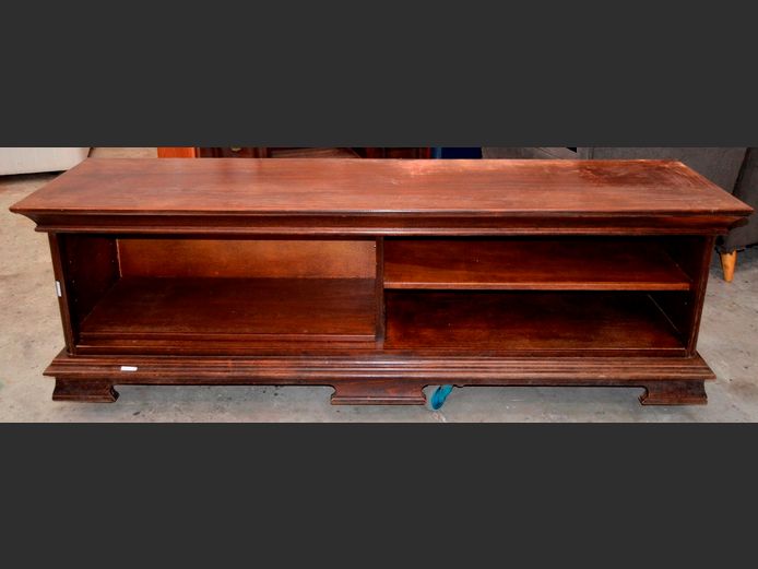 MAHOGANY PLASMA STAND, 200 x 50 x 62cm [Scratched]