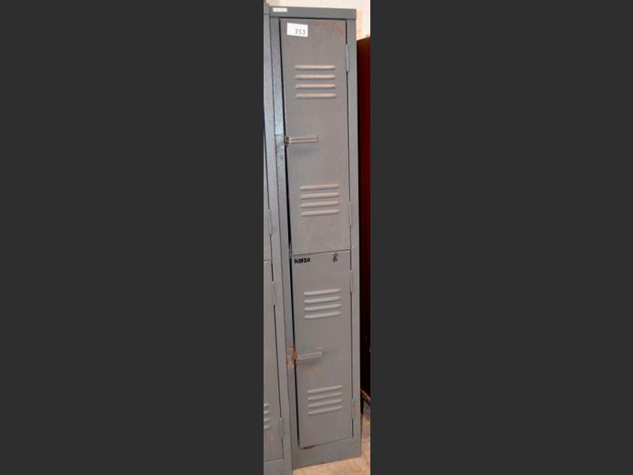 GREY METAL 2-DOOR STAFF LOCKER	, 35 x 30 x 181cm