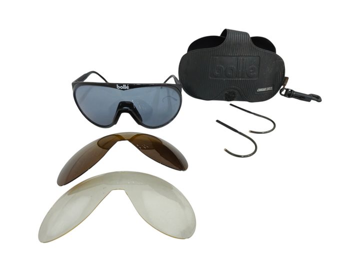 Vintage Bollé Chrono Shield Performance Sunglasses Set with Interchangeable Lenses