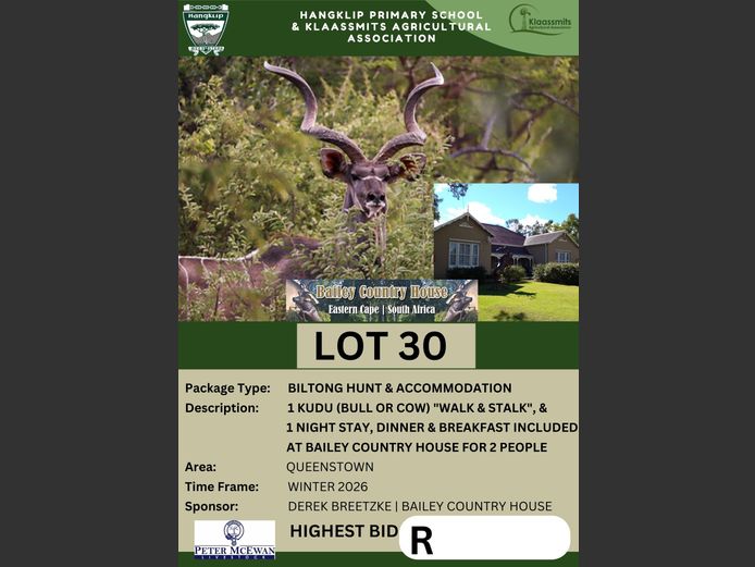 BILTONG HUNT & ACCOMMODATION | BAILEY COUNTRY HOUSE