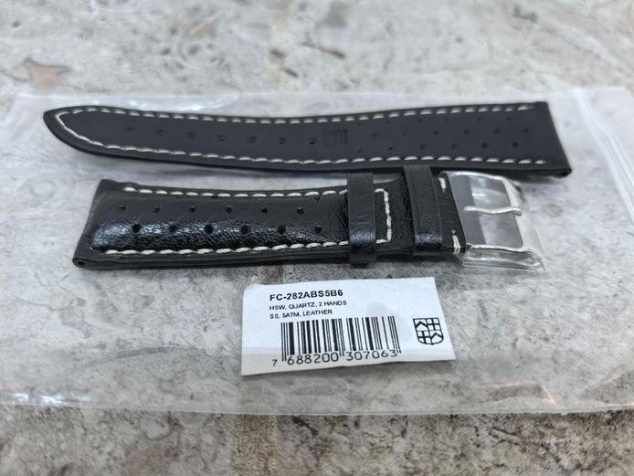 Authentic Frederique Constant Black Leather Rally Watch Straps
