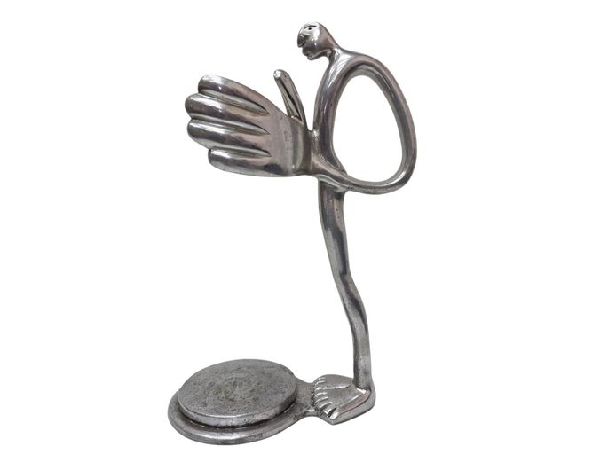 Carrol Boyes Cast Aluminium Figural Wine Bottle Holder